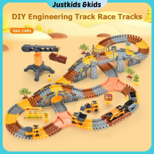 281pcs Engineering Track Race Tracks for Kids Toys Rail Track Series Playset Road Cars Mainan Budak