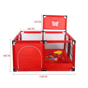 SLALA For Children Safety Foldable Ball Pool Baby Fence with Basketball Ring Accommodate Multiple People Kids Playgroun