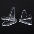 【FURONGHUA】 2Pcs Holder Coin Display Stand Clear Round / Square Case Capsules Holder Easel. 