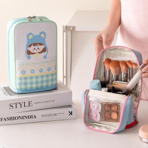 DORADO Cartoon Vertical Makeup Bag ic Waterproof Travel Cosmetic Bag Portable Large Opening Brush Lipstick Organizer Outdoor