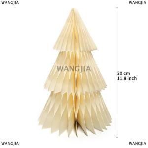 [COD] WANGJIA 15 20 25 30cm Mini Origami Christmas Tree Ornament Scene Props Santa Claus Mini Christmas Tree Atmosphere Decoration Supplies