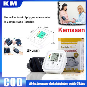 Tensimeter Digital Tensi + Adaptor Alat Ukur Darah Tanpa Suara Tensimeter Digital LCD Display Pengukur Tekanan Tensi Darah Portable Blood Pressure Elektrik