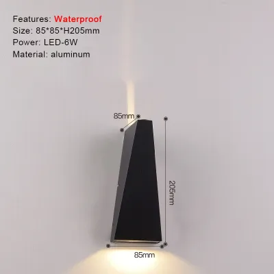 Đèn LED Ốp tường Nhôm không thấm nước IP65 Đèn sân vườn ngoài trời 8W 12W Đèn tường nội thất cho phòng ngủ phòng khách cầu thang chiếu sáng