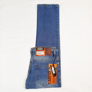 Celana Jeans Panjang Basic Casual Pria Regular Fit Material 100% Midweight Denim