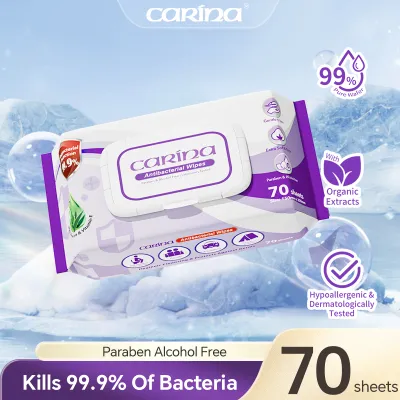 Carina 99.9% Antibacterial Wipes Wet Tissue / Tissue Basah (70s)