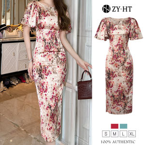 ZY·HT EraVogue Womens Dress Blue Dress Red Satin Dress Work Dress High Society Dress Wedding Vintage Dinner Dress France 30510