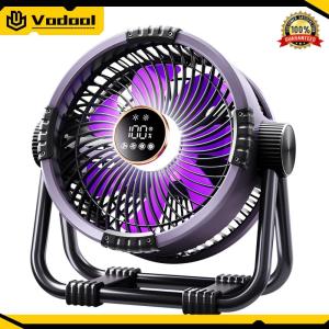 Outdoor Tent Fan with LED Lantern 20000mAh Rechargeable Battery Powered Fan Camping Gear for Picnic Fishing