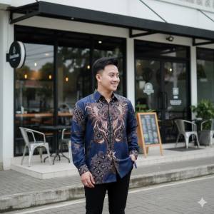 Kemeja Batik Pria Motif Etnik Lengan Panjang Baju Batik Cowok Dewasa Terbaru Ukuran M L XL XXL