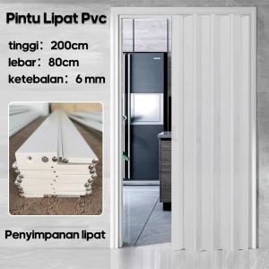 Nitool PVC Folding Door Sliding Door Indoor Bathroom Kitchen Balcony Store Partition Glass Door Partition Track Door