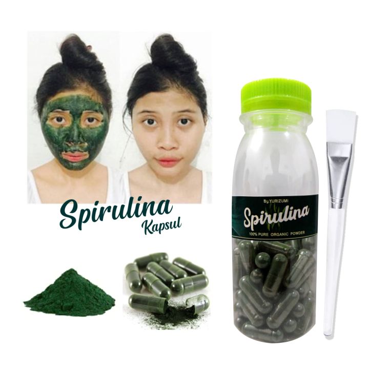 masker wajah spirulina herbal paket 100 kapsul masker wajah dan no 1 dunia gratis kuas cantik
