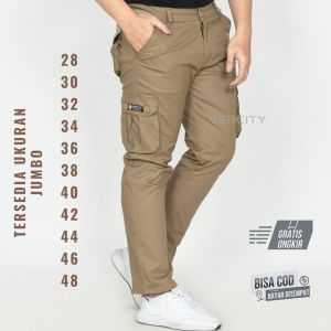 Celana Cargo Panjang Pria Ukuran Jumbo bahan katun melar Long pants kargo outdor gunung