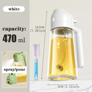 (local delivery) Kebidumei 2 in1 Oil Sprayer Bottle 550ML Gravity Auto Open&Close Oil Dispenser BBQ Kitchen Baking Roasting Picnic Kitchen Tool