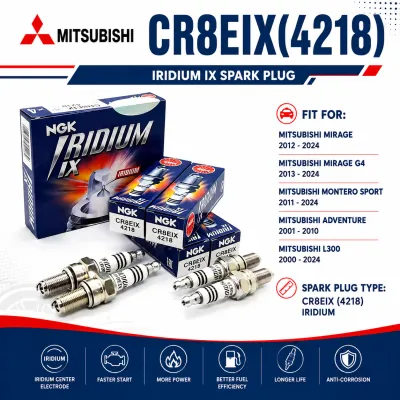 Genuine NGK CR8EIX(4218) 4PCS Iridium IX Spark Plug For Suzuki Raider150 Carb /Yamaha Sniper150 MXi