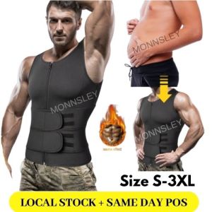 MONNSLEY Men Body Shaper Sculpting Sauna Sport Man Slimming Adjustable Corset Top Sweat Shirt Fat Burning Fitness Tank Top