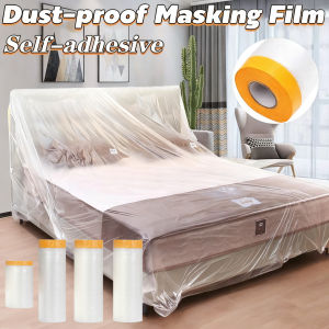  Pre-Taped Masking Film Clear Plastic Sheeting Plastic Drop Cloths For Painting Automotive Appliance Plastic Sheeting Cove