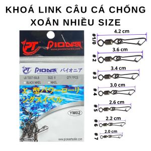 Khóa Linh Đen Pioneer Mani Link Câu Cá Nhiều Size - Móc Khoá Pioneer - Khoá link chống xoắn