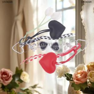 [COD] yixiayun Fashion Sweet Tulip Leather Heart Lanyard Keychain Ins Style Braided Rope Key Holder Versatile Bag Pendant Decoration Gifts