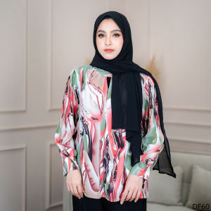 เสื้อมุสลิมผู้หญิงคอปีนจีบตรงคอน่ารักมาก ตรงกลางตีเกร็ตจึงถึงปลายใส่แล้วดูไฮโซ df60วาริสมุสลิม