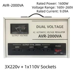 High Quality AVR-2000VA 1600W Automatic Voltage Regulator 220V/110V Dual Voltage Output For TV Ref Computer AC