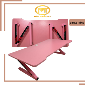 Bàn bệt BBH gấp gọn gaming màu hồng chân KZ cực xinh. Size 120x60cm