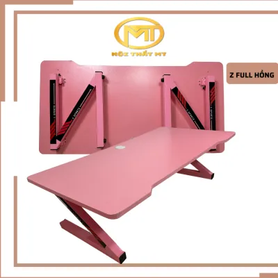 Bàn bệt BBH gấp gọn gaming màu hồng chân KZ cực xinh. Size 120x60cm