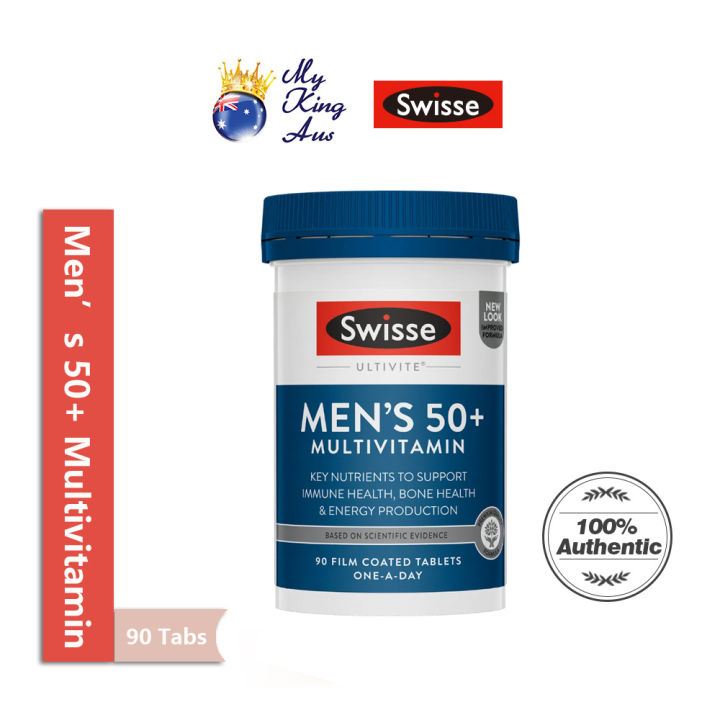 Swisse Men's 50+ Multivitamin Ultivite 90 Tablets with Vitamin B [My ...