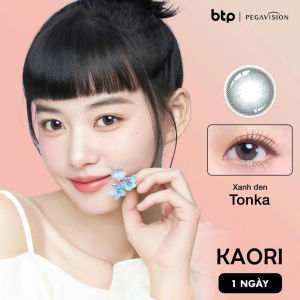 10 Lens Tặng 10 Lens có màu 1 ngày PEGAVISION Kaori Tonka – xanh đen dịu mắt chứa vitamin | PEGAVISION