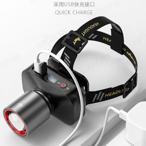 B.LIVEM 🌈ไฟหน้าLEDสว่างมาก ชาร์จUSB ซูมได้ สีขาว/เหลือง/น้ำเงิน มี3โหมดแสง เหมาะสำหรับตั้งแคมป์