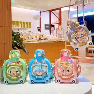 Botol Minum Anak Karakter EMOJI Free Sticker Korea Lucu Kapasitas 1000ml + Tali Panjang