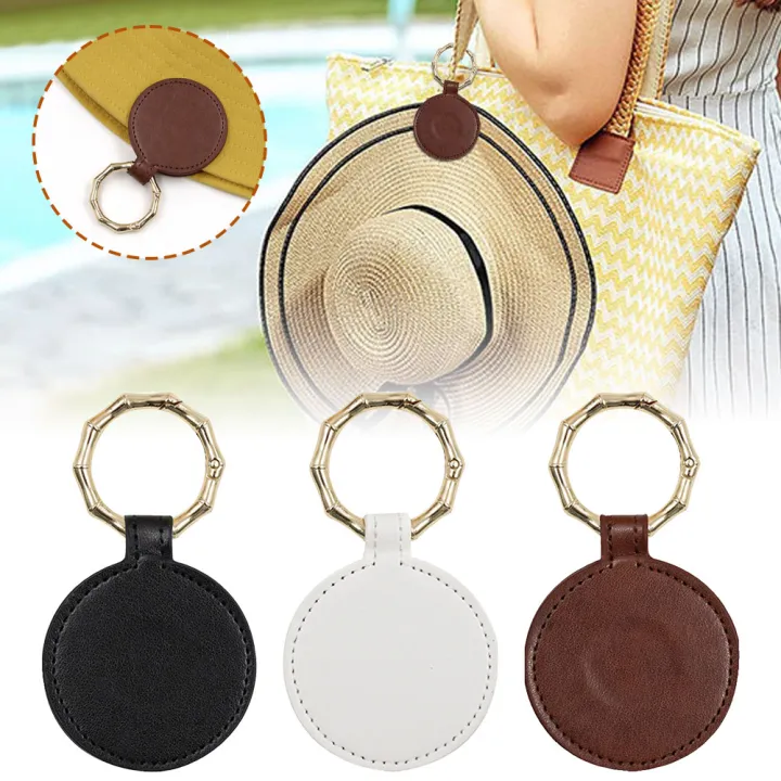 ที่แเขวนเสื้อโค้ทและร่ม Hat Clip On Bag Hat Keeper Clip PU Handbag Magnetic Hat Clip For Travel