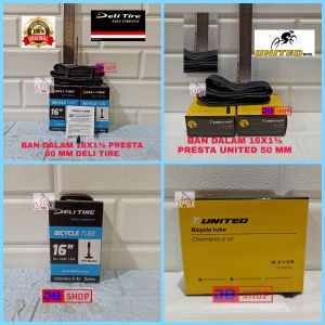 BAN DALAM SEPEDA 16 X 1 3/8 349 16X1 3/8 PENTIL PANJANG PRESTA 50 60 M DELI