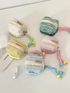410312 Style Woven Portable Apple Wireless Bluetooth Earphone Storage Case Lipstick Bag Coin Purse