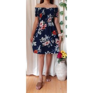 Mini Dress Sabrina Kerut Motif