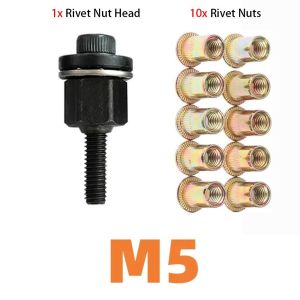 RBRY 11Pcs/Set Mandrel Staple Hand Rivet Nut M3 M4 M5 M6 M8 M10 Easy Installation Head Rivet Tool Set For Rivet Nut Torch Manual Riveter Tool