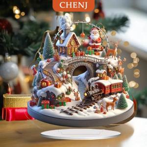 [COD] CHENJ อุปกรณ์ตกแต่งโต๊ะซานตาคลอส2D ฐานเครื่องประดับคริลิคคริสต์มาส2026วันคริสต์มาส