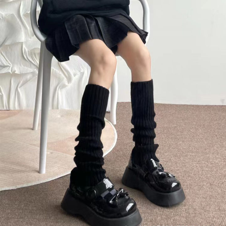 1%20Pair%20Japanese%20Style%20JK%20Uniform%20Over%20Knee%20Leg%20Warmers%20White%20Stocking%20Spring%20Summer%20Thin%20Calf%20Cover%20Knitted%20Stockings%20-%20Image%204