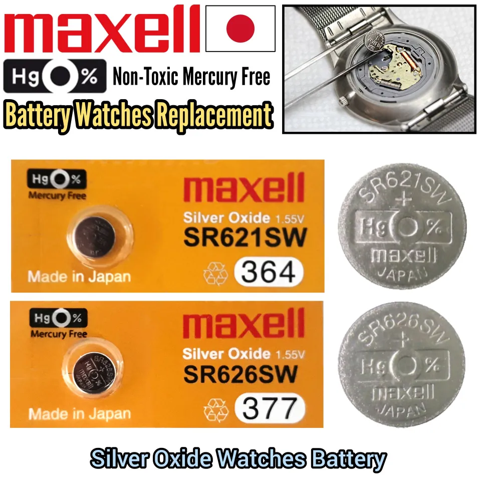 MAXELL Japan Original Silver Oxide Battery SR621SW SR626SW For