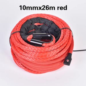 boshili 10mm x 26m 22000LBs Synthetic Winch Rope Cable with Black Sleeve for ATV UTV SUV (black)