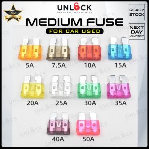 UNLOCK 1 Pcs Car Micro Size Fuse Fius 5A 7.5A 10A 15A 20A 25A 30A 40A Automobile Automotive Car Accessories Aksesori Kereta Motosikal Kereta Lori Motorcycle Car Lorry Vehicle