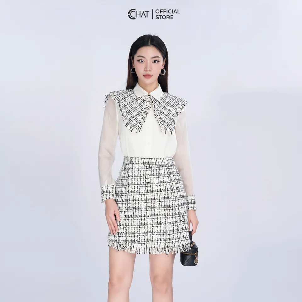 LADY.BB - Set áo khoác đính đá và chân váy ngắn Audrey Set vải tweed |  Shopee Việt Nam