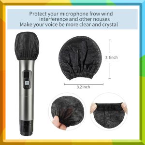 100PCS Microphone Cover Disposable Non-Woven Microphone Windscreen Protective Cap