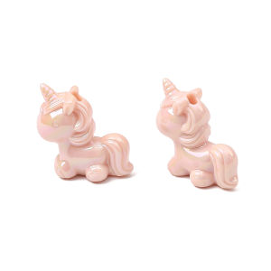 2Pcs 25mm Acrylic Colorful Unicorn Charms Pendant Beads for Earring Bracelet Necklace Keychain DIY Jewelry Making Accessories