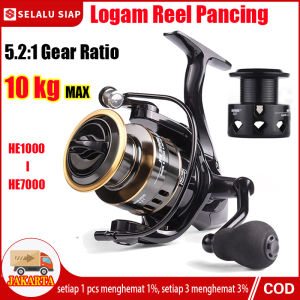 (dalam Stok Dikirim Dari Jakarta,COD) HE1000-7000 Logam Rol Gulung Air Asin Gulungan Senar Pancing 10Kg 5.2:1 Rasio Gear Kecepatan Tinggi Logam Spul CNC Handle Spinning Reel Pancing Untuk Air Asin