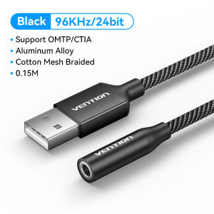 Vention USB External Sound Card Smart ANC Clear Sound Support OMTP/CTIA for Headsets Microphone Headphones Speakers Desktop Laptop PS5/4 Switch Soundcard Adapter