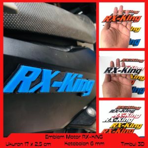 EMBLEM MOTOR RX KING VARIASI HURUF TIMBUL 3D BAHAN FIBERGLASS
