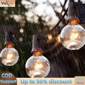 【Vodool Auto Center】 Solar String Lights Outdoor Shatterproof Bulbs Globe Solar Powered String Lights for Cafe Garden Deck Outside Wedding