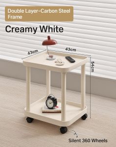 RC-Global Bed side Table / Sofa Side Table / Tea Table Modern Simple Nordic Mini for Living Room Bedroom Small Locker Room Double Tier