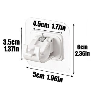 8PCS Nail-Free Curtain Adhesive Hook Adjustable Wall Hook Sticky Hook Curtain Rod Bracket