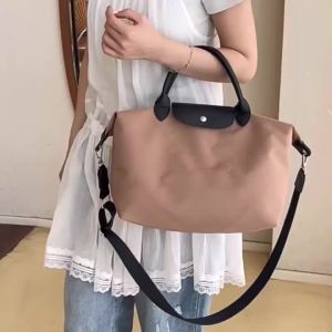 New Longxiang bag color-blocked nylon dumpling bag shoulder and crossbody commuter bag large-capacity handbag tote bag for women