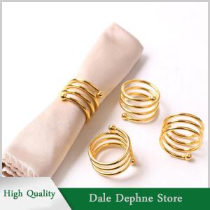 [Dale Dephne] 1 chiếc nhẫn hình tròn Khăn ăn bằng kim loại sáng tạo nhẫn hình tròn Khăn Ăn Khóa kiểu phương Tây